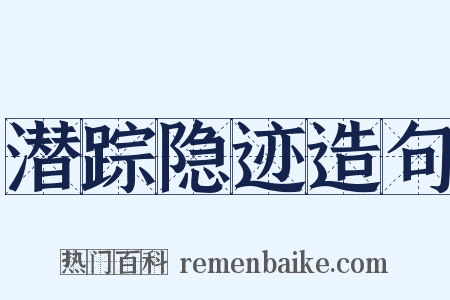 潜踪隐迹造句是什么意思的图片